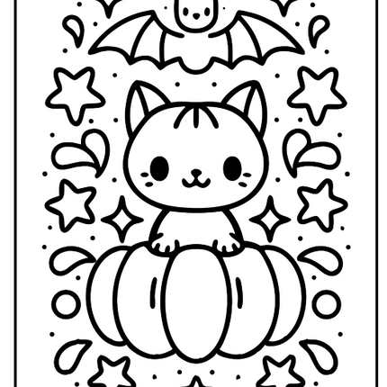 Bold & Easy Halloween Coloring Book for Kids – 95 Pages | Instant Download PDF