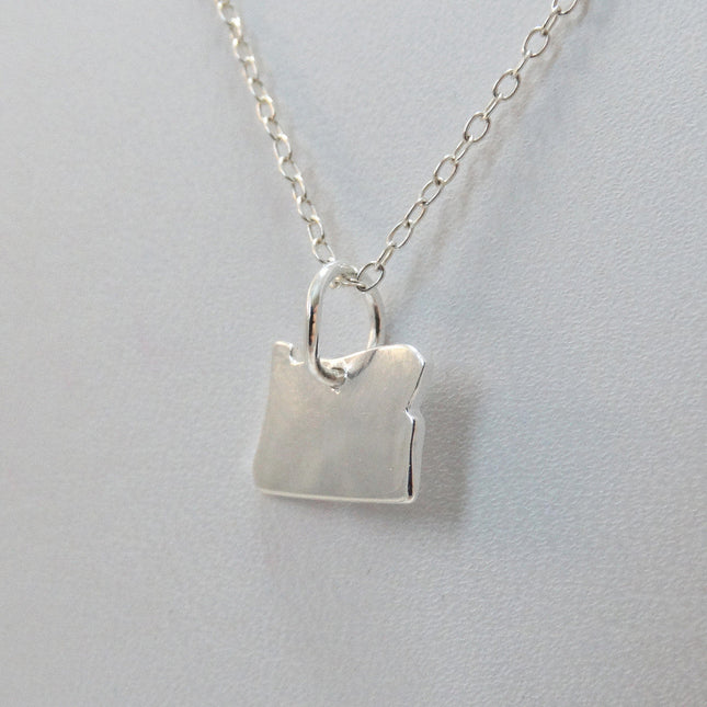Oregon State Necklace – Sterling Silver OR Charm on 16" Chain