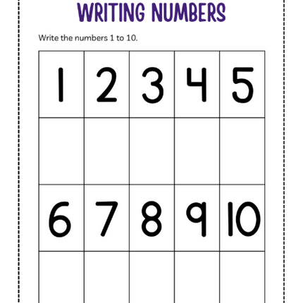 Toddler & Preschool Numbers Workbook – 40+ Page Printable PDF for Ages 3–5