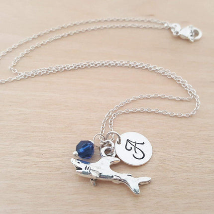 Great White Shark Charm Necklace – Personalized Sterling Silver Jewelry