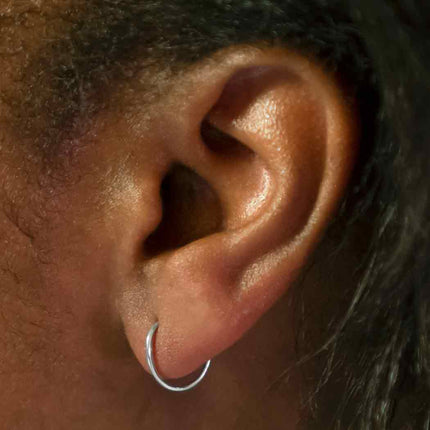 Sterling Silver Circle Hoop Earrings – 11x11mm Minimalist Everyday Hoops