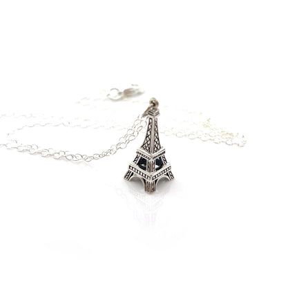 Paris Charm Necklace – Sterling Silver Eiffel Tower Necklace