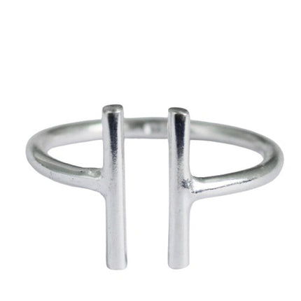 Parallel Bar Sterling Silver Ring – Handmade • Size 7