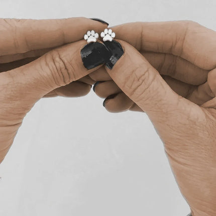 Sterling Silver Paw Stud Earrings – Pet Lover Dog Jewelry Gift