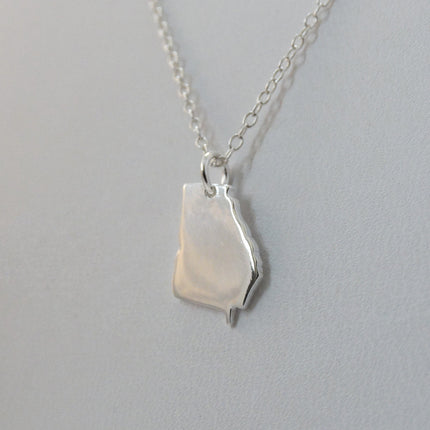 Georgia State Necklace – Sterling Silver GA Charm on 18" Chain