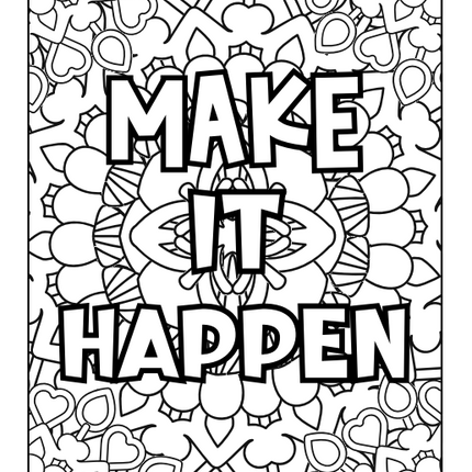 Motivational Quote Coloring Book (49 Pages) – Instant Download PDF
