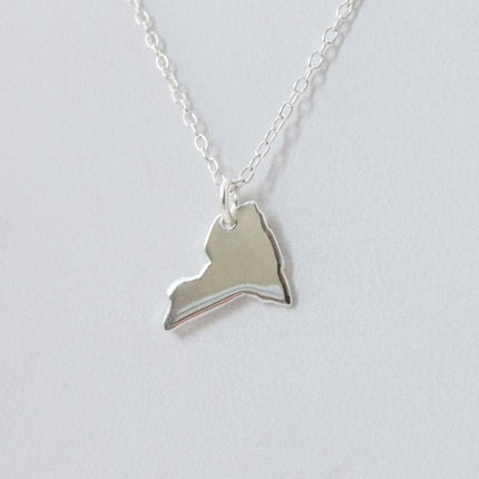 Tiny New York State Necklace – Sterling Silver NY Charm on 16" Chain