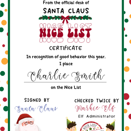 Santa Letter Bundle Canva Template – Nice List Certificate, Wish List & North Pole Envelopes