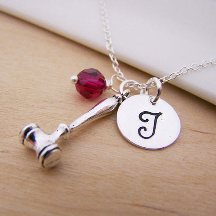 Gavel Charm Necklace – Personalized Sterling Silver Jewelry