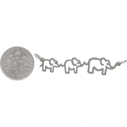 Mama and Two Baby Elephant Necklace – Sterling Silver Motherhood Pendant on 18" Chain