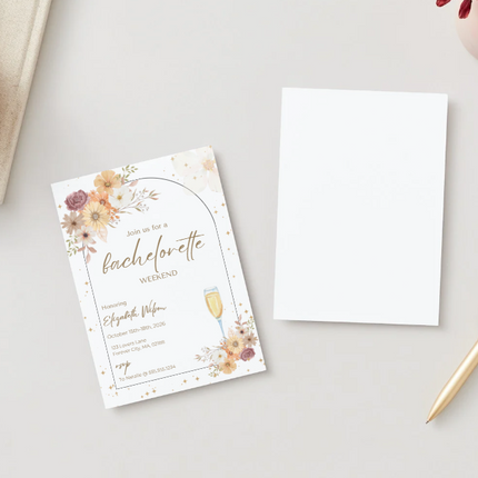 Wildflower Bachelorette Weekend Invitation – Canva Template