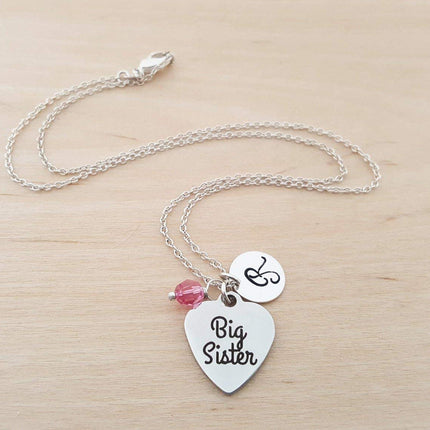 Big Sister Charm Necklace – Personalized Sterling Silver Jewelry