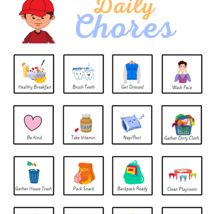 Editable Kids Chore Chart – Canva Template with 100+ Printable Visual Task Cards