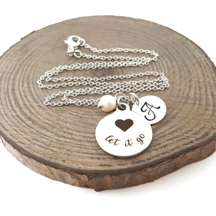 Let It Go Necklace – Sterling Silver with Birthstone & Initial Charm