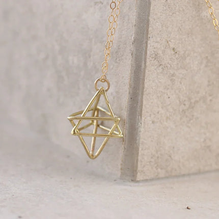 Gold Merkaba Necklace – 18" Gold Filled Chain
