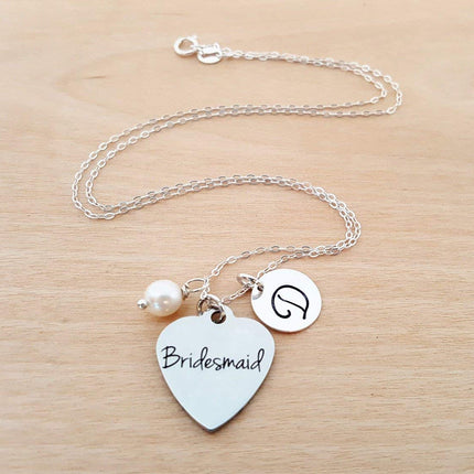 Bridesmaid Charm Necklace – Personalized Sterling Silver