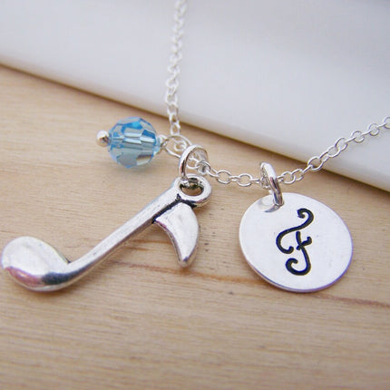 Personalized Music Note Necklace