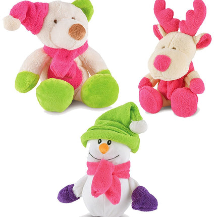 Jeffers Plush Bright Winter Pals Squeaker Dog Toys, 3 pk