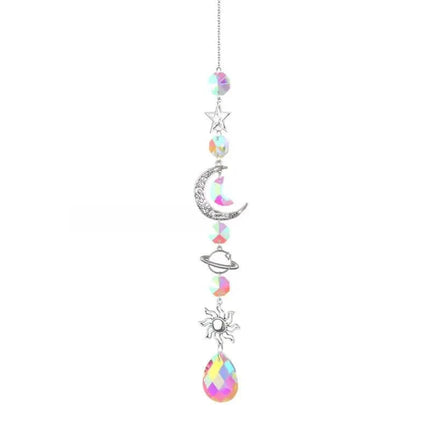 3-Pieces: Crystal Wind Chime Pendant Catcher Diamond Prisms