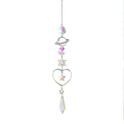 3-Pieces: Crystal Wind Chime Pendant Catcher Diamond Prisms