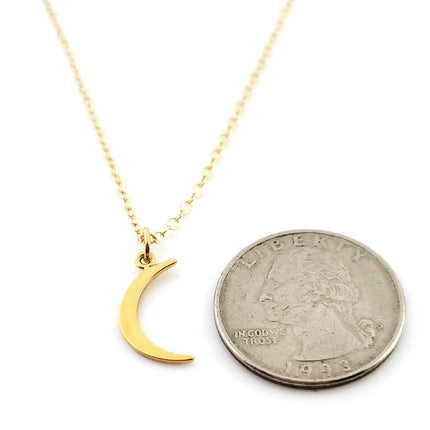 Gold Moon Charm Necklace - 14k Gold Filled Jewelry