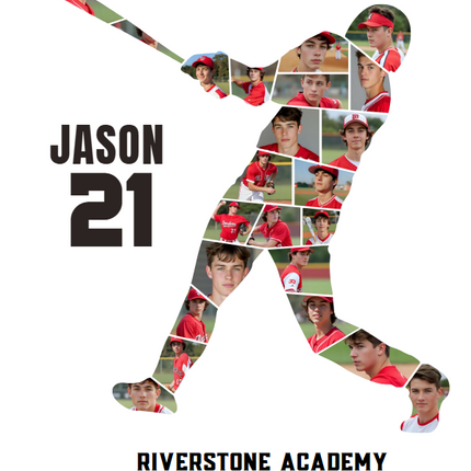 Baseball Player Photo Collage Canva Template – Customizable Memory Art