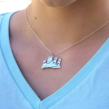Mama Wolf Necklace – Sterling Silver Wolf Pack Charm for Strong Moms