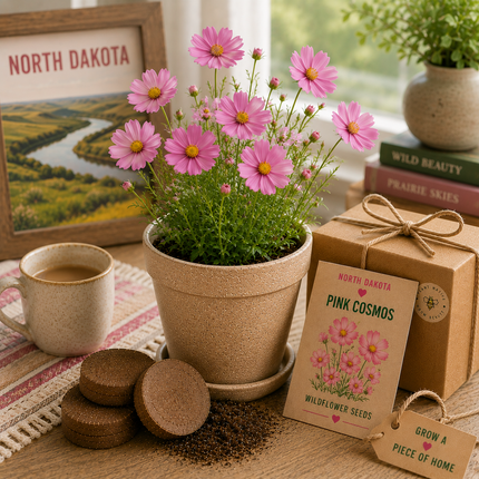 North Dakota Pink Cosmos Wildflower Grow Kit