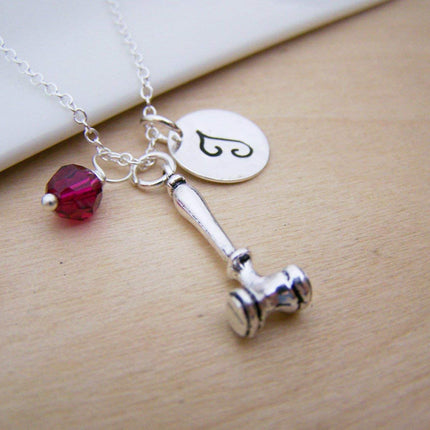 Gavel Charm Necklace – Personalized Sterling Silver Jewelry