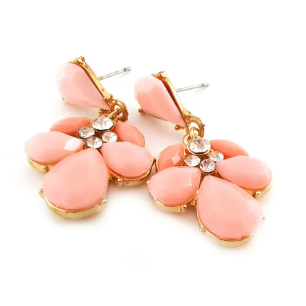 Sparkling Pink Drop Earrings - CZ Earrings