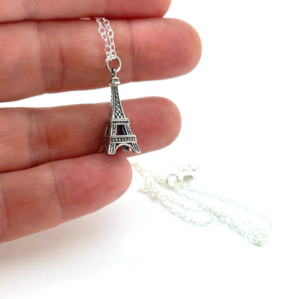 Paris Charm Necklace – Sterling Silver Eiffel Tower Necklace