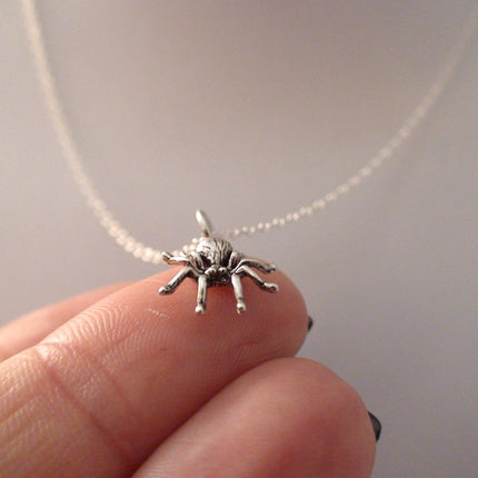 Tiny Spider Necklace – Sterling Silver Charm on 16" Chain