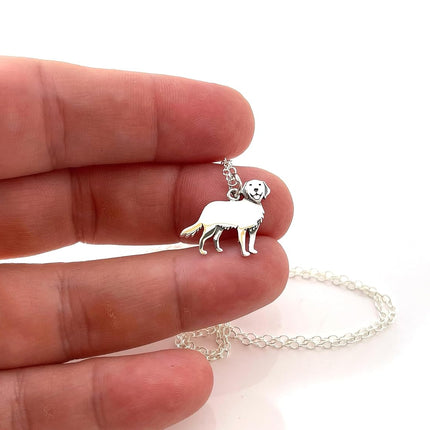Golden Retriever Necklace – Sterling Silver, 18-Inch Chain
