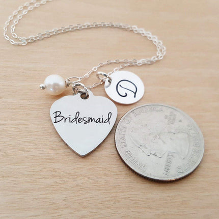 Bridesmaid Charm Necklace – Personalized Sterling Silver