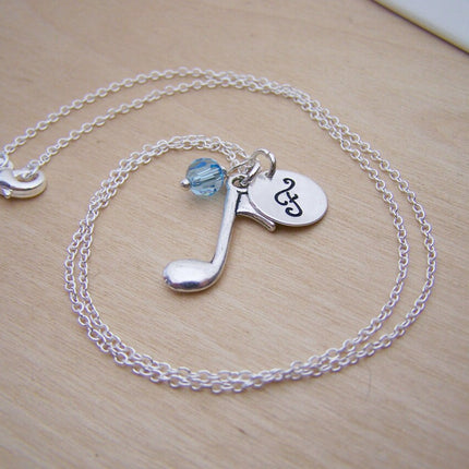 Personalized Music Note Necklace