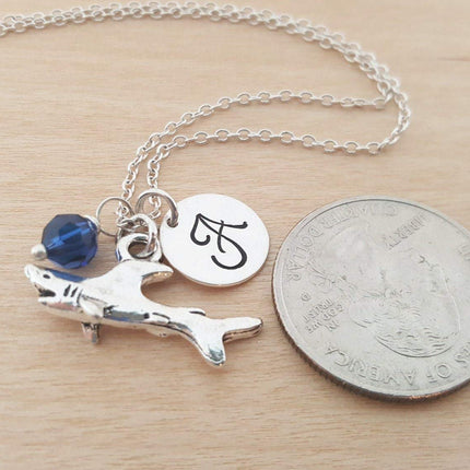 Great White Shark Charm Necklace – Personalized Sterling Silver Jewelry