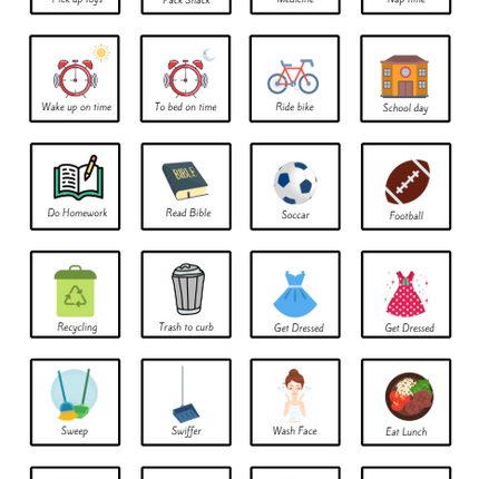 Editable Kids Chore Chart – Canva Template with 100+ Printable Visual Task Cards