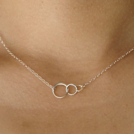 Sterling Silver Three Circle Necklace – 18" Chain