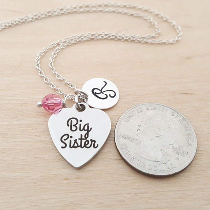 Big Sister Charm Necklace – Personalized Sterling Silver Jewelry
