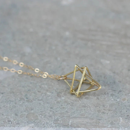 Gold Merkaba Necklace – 18" Gold Filled Chain
