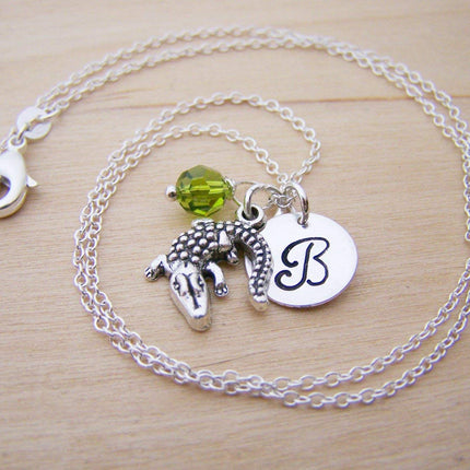 Alligator Charm Necklace – Personalized Sterling Silver Jewelry