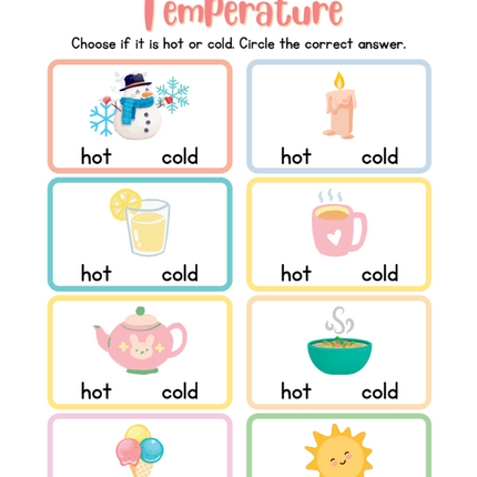 Printable Kids Weather Worksheets – 14-Page PDF Instant Download