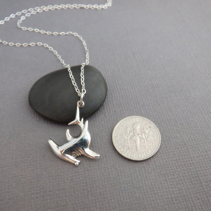 Hammerhead Shark Necklace – Sterling Silver Ocean Charm on 18" Chain