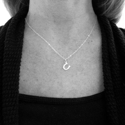 Tiny Horseshoe Necklace – Sterling Silver Charm on 18" Chain