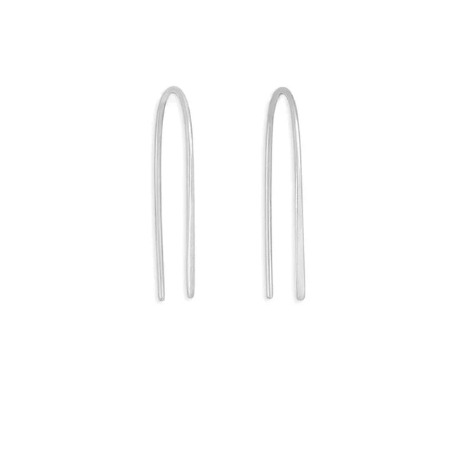 Sterling Silver Arc Earrings – Minimalist Lightweight Hook Earrings (23x7mm)