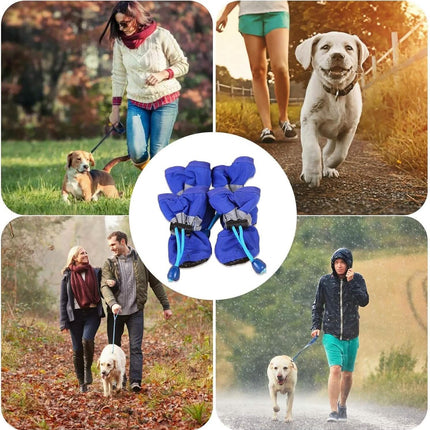 4-Pieces: Water-Resistant Dog Bootie Shoes