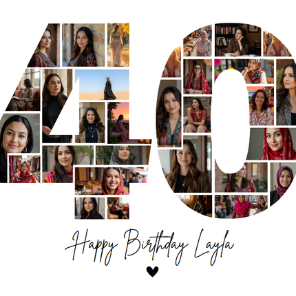 40th Birthday Photo Collage Canva Template – Customizable Milestone Memory