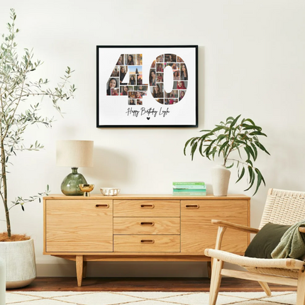 40th Birthday Photo Collage Canva Template – Customizable Milestone Memory