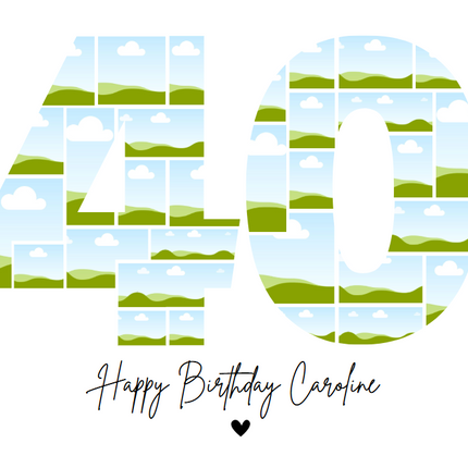 40th Birthday Photo Collage Canva Template – Customizable Milestone Memory