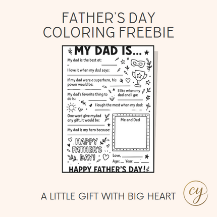 Free Father's Day Coloring Page – Printable Gift for Dad